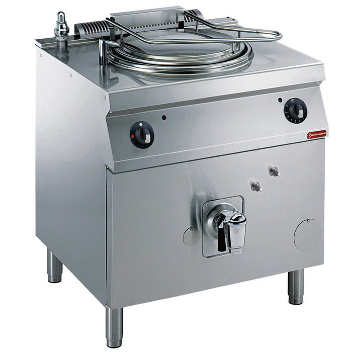 Marmite ronde gaz, 60 litres, chauffage indirect, sur meuble