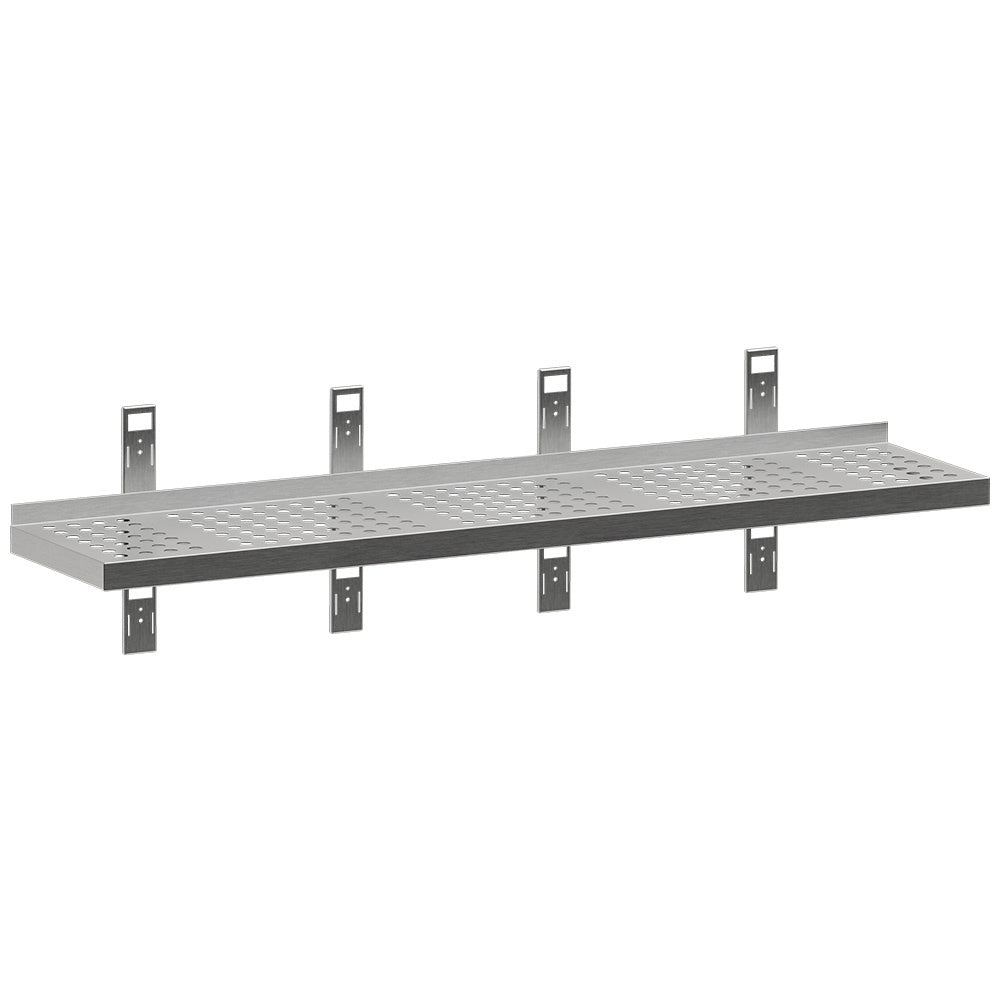 Etagère murale perforée, 4 consoles et 4 crémaillères