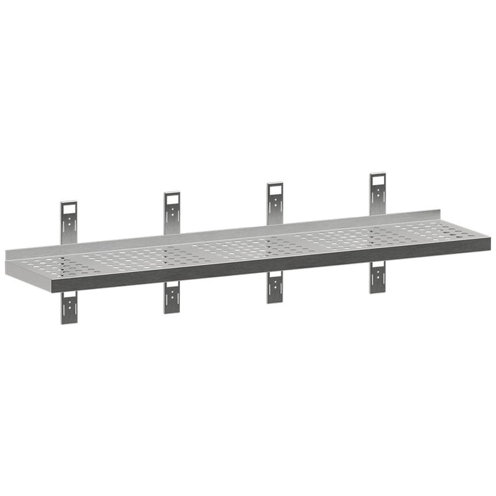 Etagère murale perforée, 4 consoles et 4 crémaillères