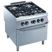 Fourneau gaz 4 feux vifs, four gaz GN 2/1