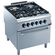 Fourneau gaz 4 feux vifs, four électrique GN 2/1-