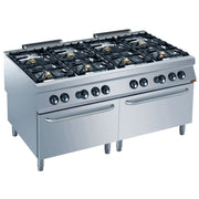 Fourneau gaz 8 feux vifs, 2 fours gaz GN 2/1