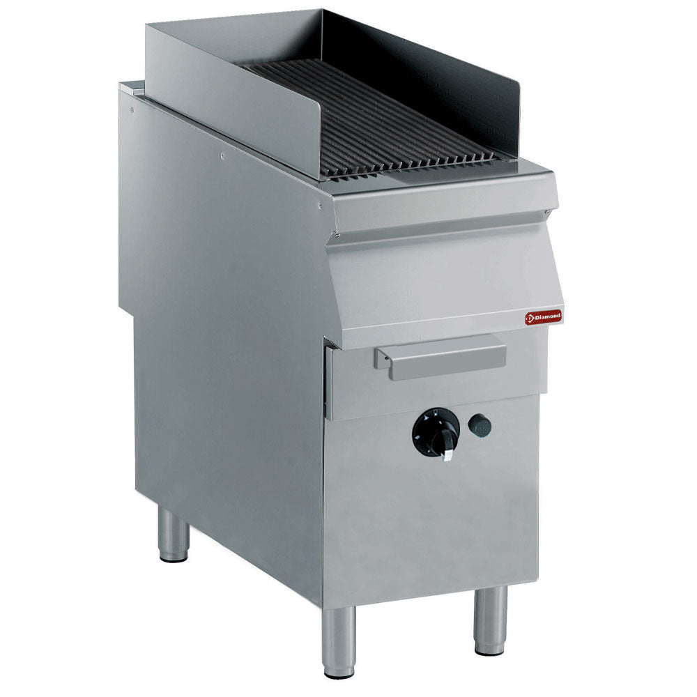 Grill vapeur, grille en fonte, sur piétement