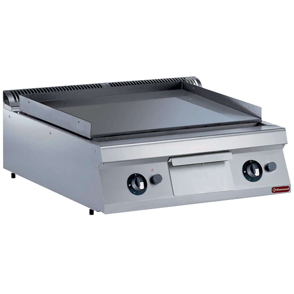 Plaque de cuisson gaz lisse en chrome dur Diamond, design durable et élégant pour cuisson efficace.