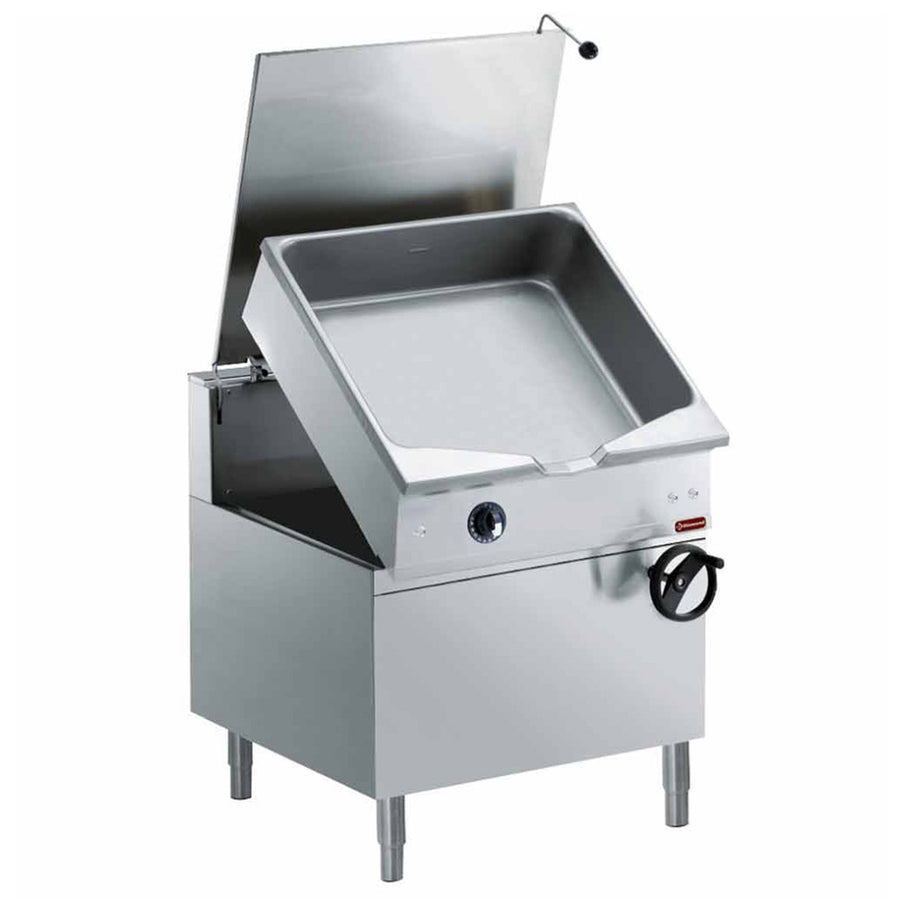 Sauteuse gaz basculante autom., cuve en "Duomat" 80 L., sur meuble