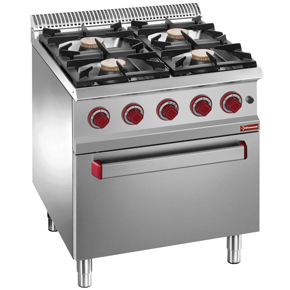 Fourneau 4 feux vifs gaz, four électrique GN 2/1
