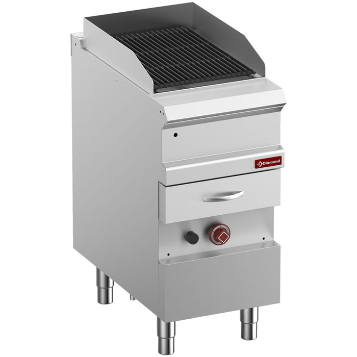 Grill Vapeur gaz, grille en fonte "double face", module 1/2,