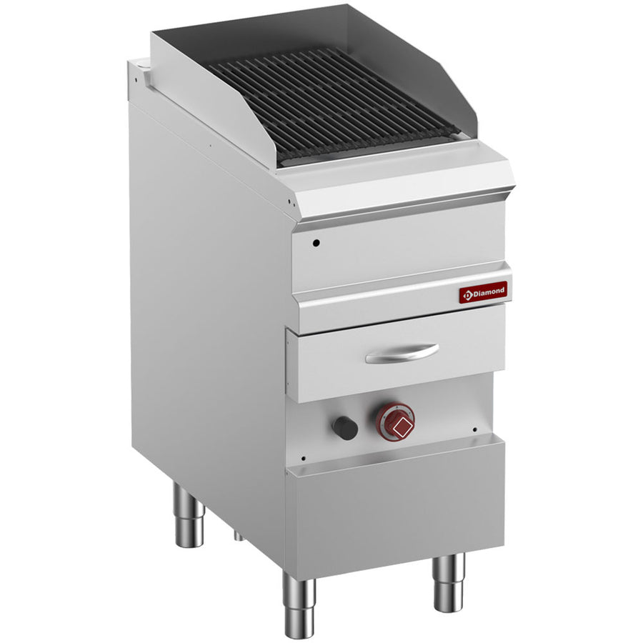 Grill Vapeur gaz, grille en fonte "double face", module 1/2,
