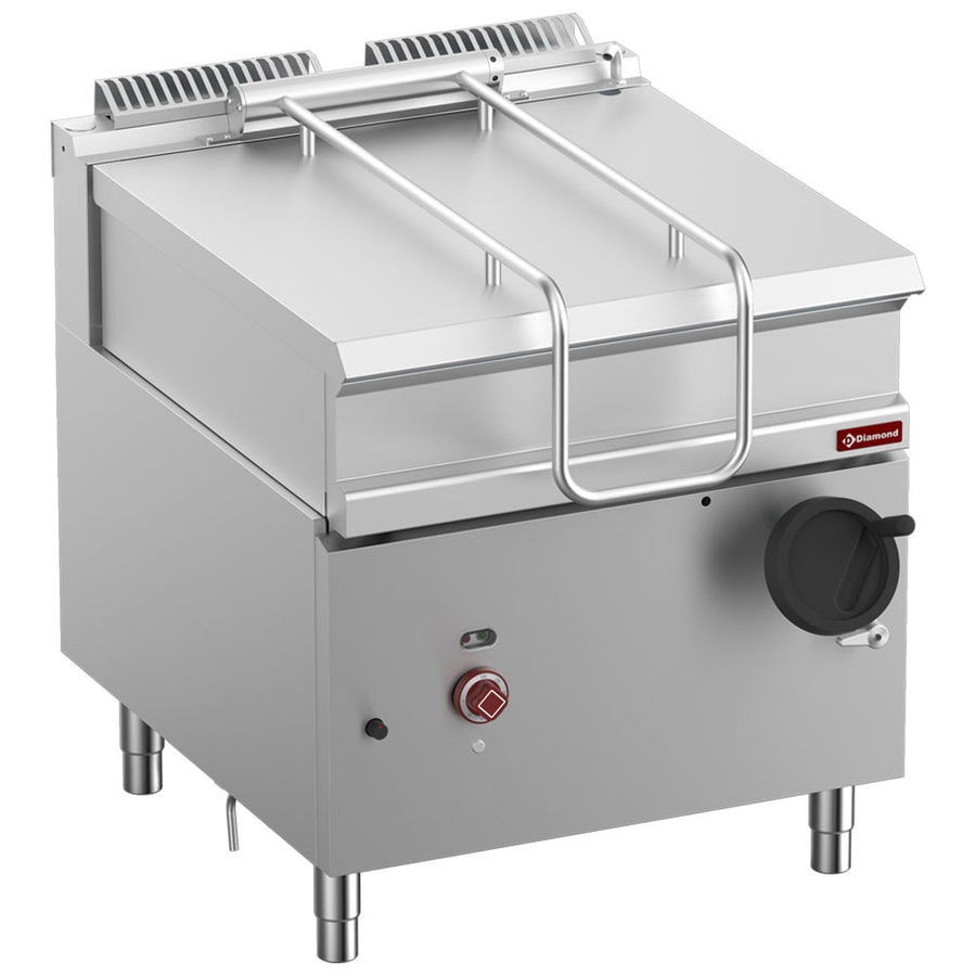 Sauteuse basculante gaz, cuve inox 80 lit. sur meuble