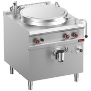 Marmite gaz, cuve 100 lit. chauffage indirect, sur meuble