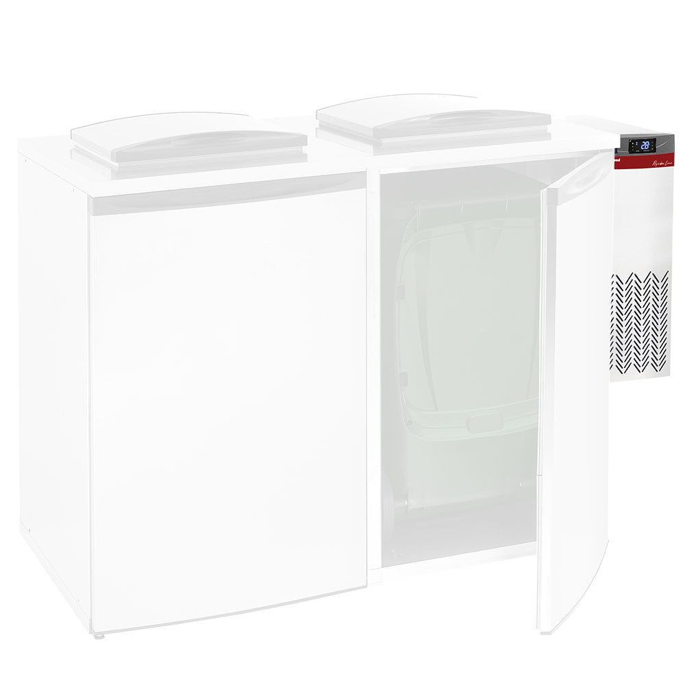 Unité frigorifique Diamond pour refroidisseur de déchets, poubelle démontable 2x240L, système de refroidissement efficace.
