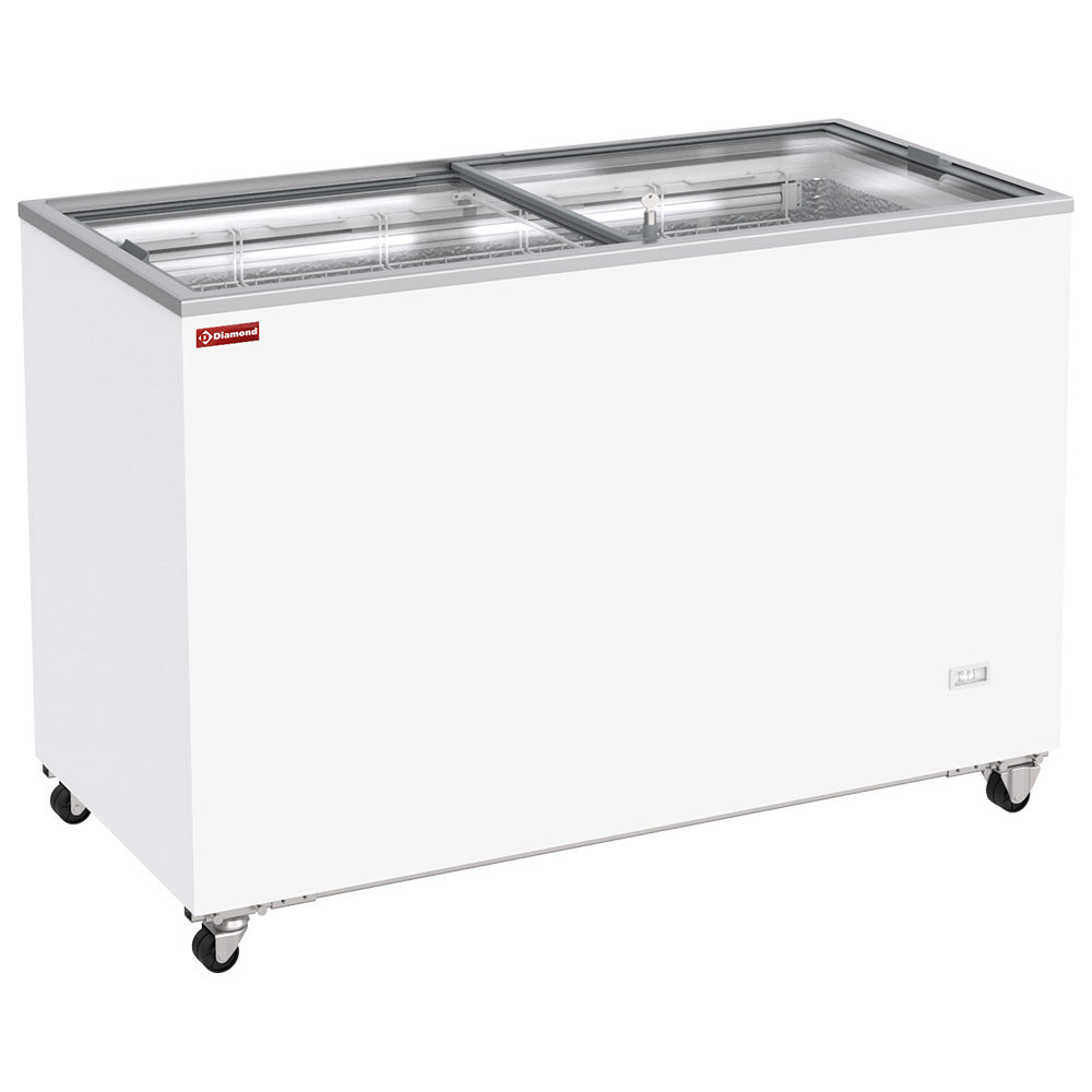 Conservateur bahut, 410 litres, couvercles coulissants sur roulettes