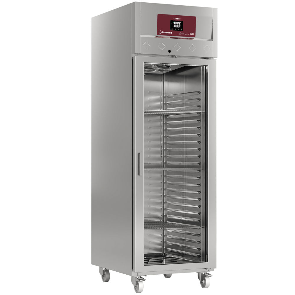 Armoire frigorifique ventilée 700 Lit. 1 porte vitrée (GN 2/1),  sur roues