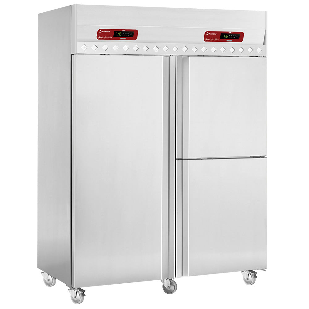Armoire frigorifique ventilée et poisson 700+350 & 350 Lit. 3 portes GN 2/1 & 1/1,  sur roues