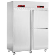 Armoire frigorifique ventilée et poisson 700+350 & 350 Lit. 3 portes GN 2/1 & 1/1,  sur roues