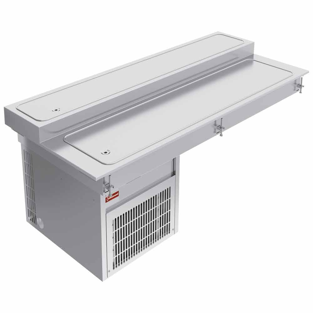 Élément top réfrigéré Diamond, 2 niveaux, compatible GN 1/1, espace de stockage pour cuisine professionnelle.