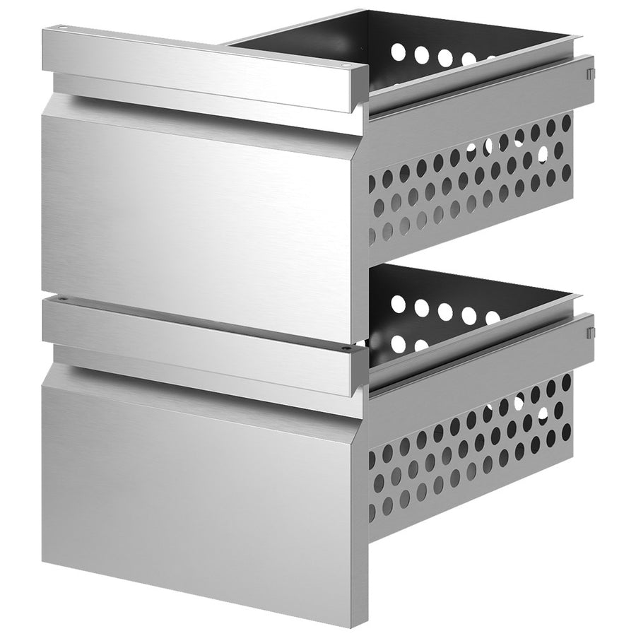 Option: Kit bloc 2 tiroirs 1/2+1/2