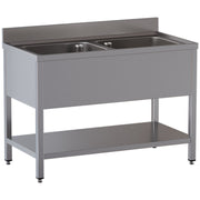 Plonge 2 cuves, avec sous tablette