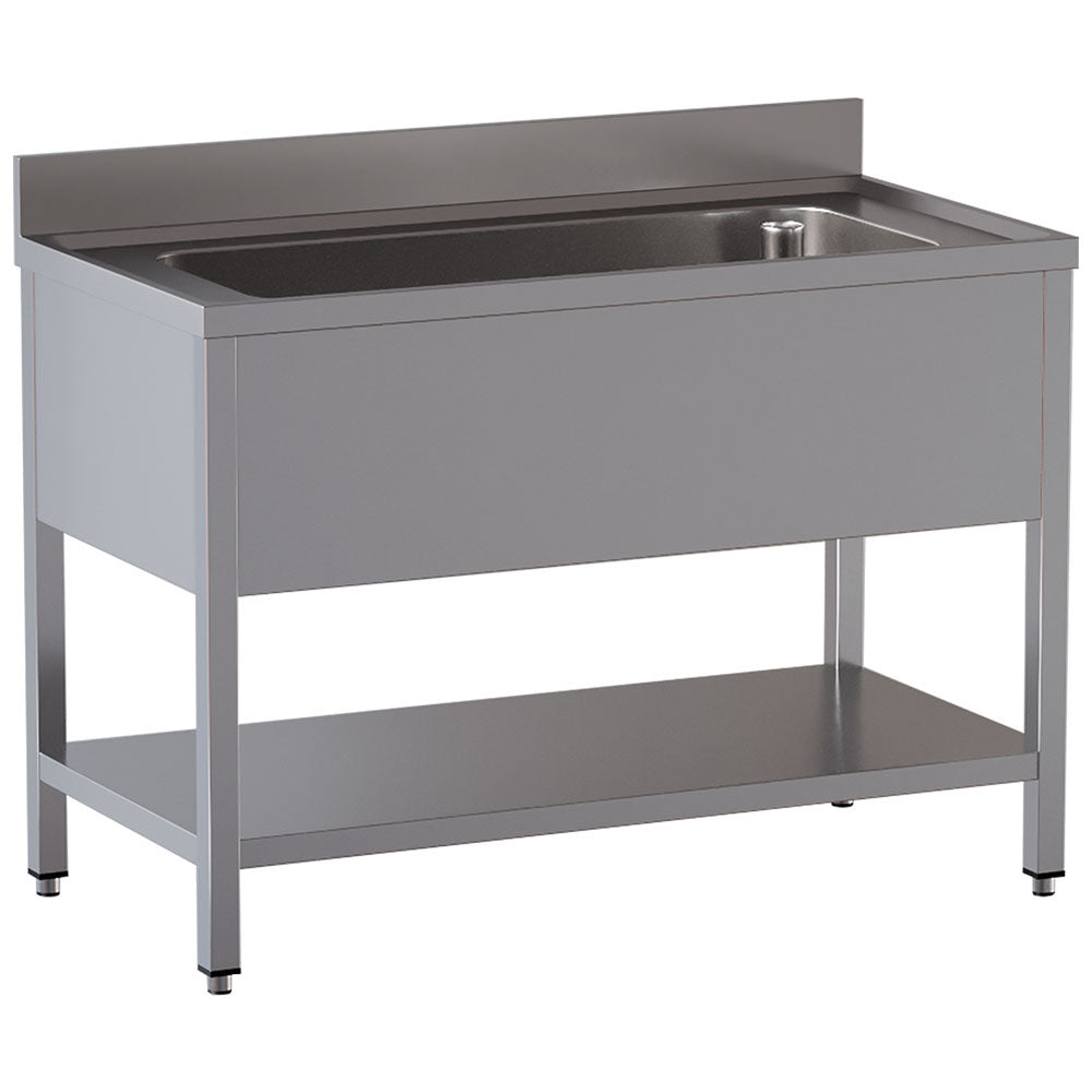 Plonge 1 cuve  950x500xh350, avec sous tablette