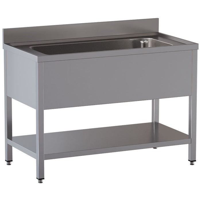 Plonge 1 cuve  950x500xh350, avec sous tablette
