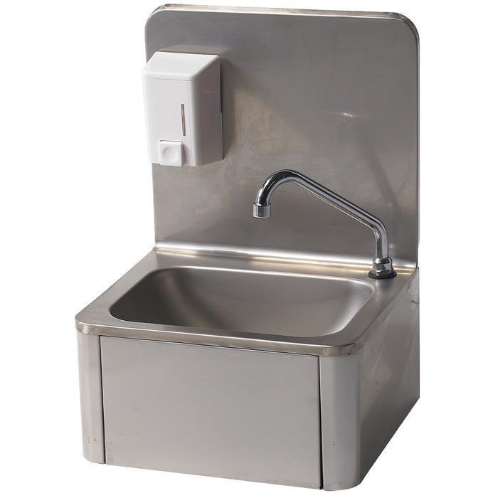 Lave-mains mural en inox Diamond avec distributeur de savon de 500 ml, hygiène et mobilier pour salle de bain.