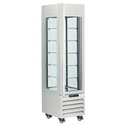 Vitrine "FULL vitrée" 260 Lt., 5 niveaux en verre, ventilée -ICE CREAM & PASTRY - BLANC