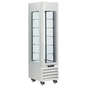 Vitrine "FULL vitrée" 260 Lt., 5 niveaux en verre, ventilée - PASTRY - BLANC