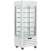 Vitrine "FULL vitrée" 440 Lt., 6 niveaux en verre, statique - ICE CREAM - BLANC