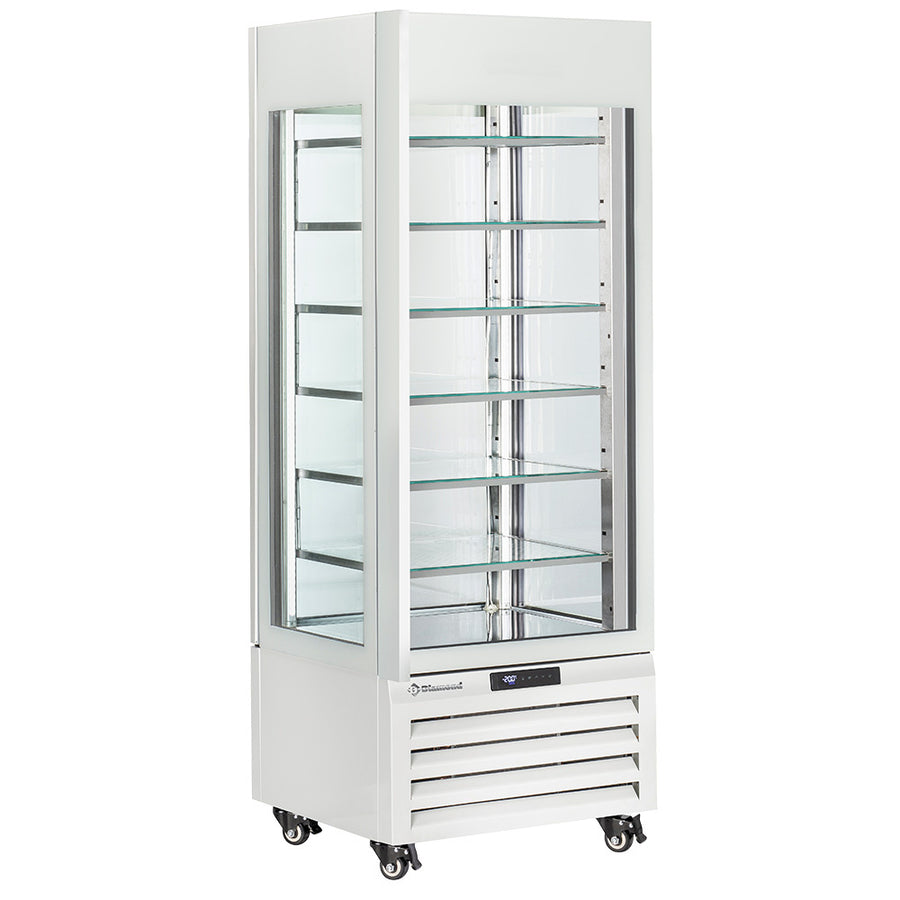 Vitrine "FULL vitrée" 440 Lt., 6 niveaux en verre, statique - ICE CREAM - BLANC