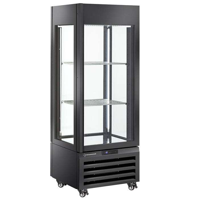Vitrine "FULL vitrée" 440 Lt., 1 niveau + 2 étagères, ventilée - WINE - NOIR