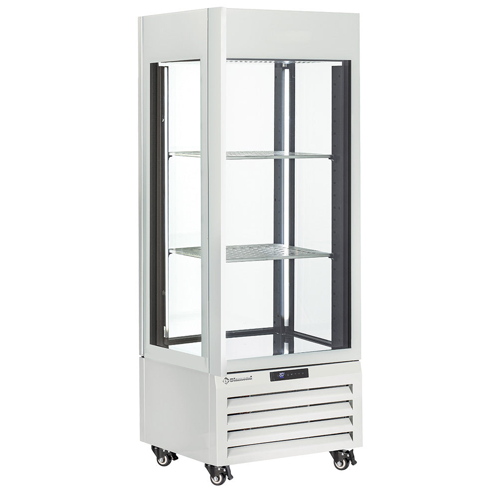 Vitrine panoramique Diamond "FULL vitrée" 440 Lt., ventilée, 1 niveau avec 2 étagères pour vin blanc.