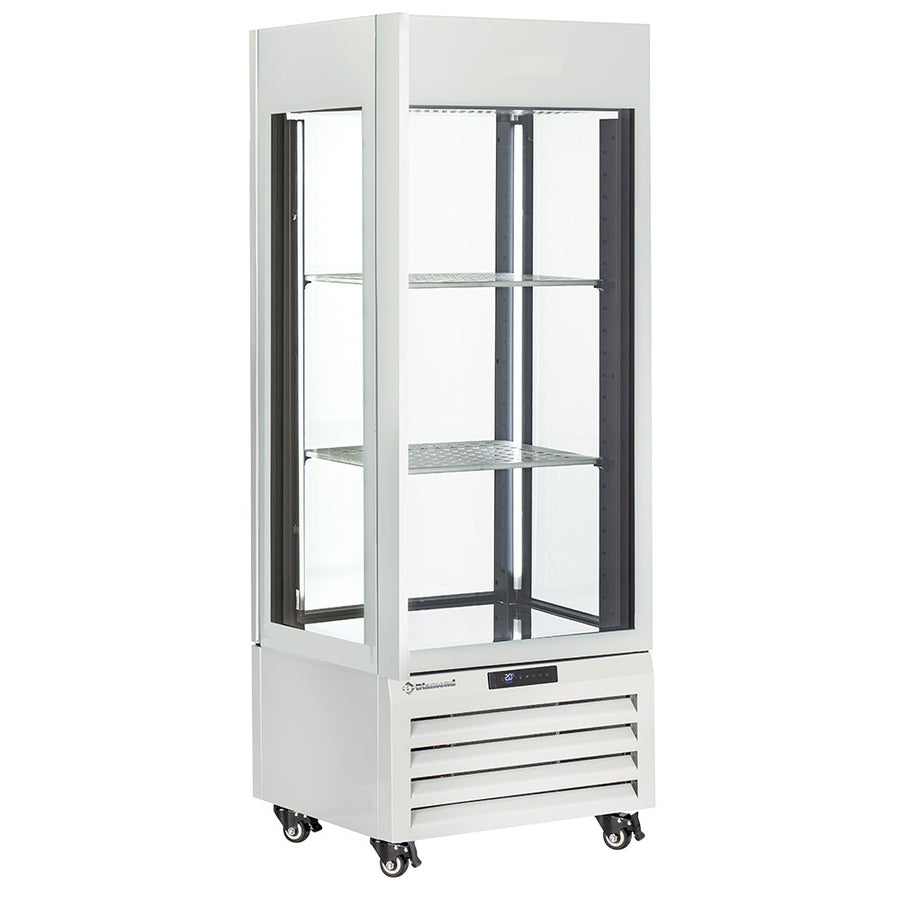 Vitrine "FULL vitrée" 440 Lt., 1 niveau + 2 étagères, ventilée - WINE - BLANC
