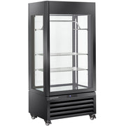 Vitrine "FULL vitrée" 600 Lt., 2 étagères & barre à viande, ventilée - MEAT - NOIR