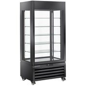 Vitrine "FULL vitrée" 600 Lt., 5 niveaux en verre, ventilée - CHOCOLATE - NOIR