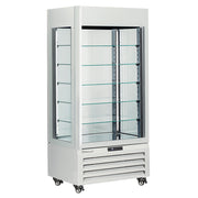 Vitrine "FULL vitrée" 600 Lt., 5 niveaux en verre, ventilée - CHOCOLATE - BLANC