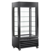 Vitrine "FULL vitrée" 600 Lt., 5 niveaux en verre, ventilée -  PASTRY - NOIR