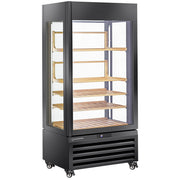 Vitrine "FULL vitrée" 600 Lt., 1 niveau + 4 étagères, ventilée - WINE - NOIR