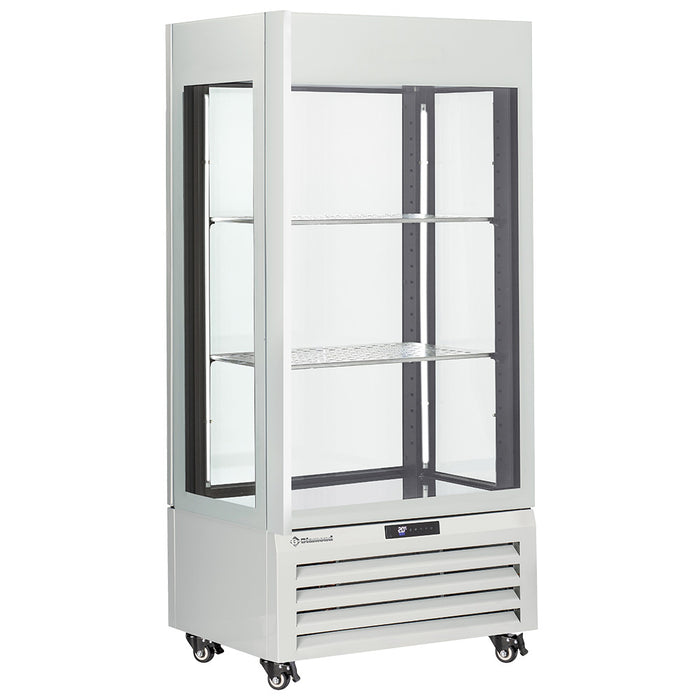 Vitrine panoramique Diamond "FULL vitrée" 600 Lt. avec 1 niveau, 2 étagères ventilées pour vin blanc, design moderne.