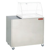 Meuble inox support vitrine VBE-211, sur roulettes