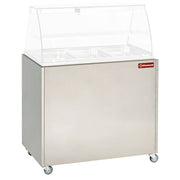 Meuble inox support vitrine VBE-311, sur roulettes