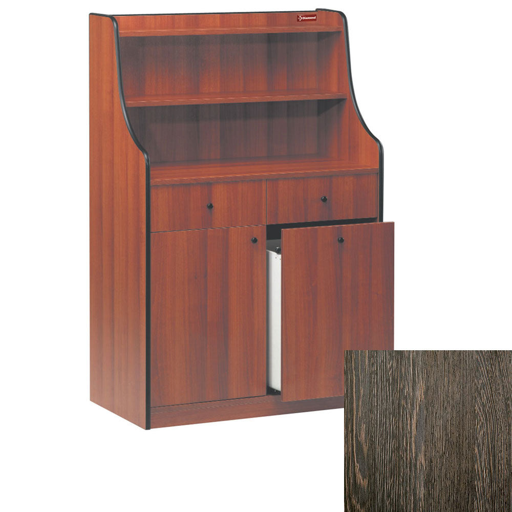 Meuble de service 2 tiroirs, 1 porte, 1 trémie, "Wengé"