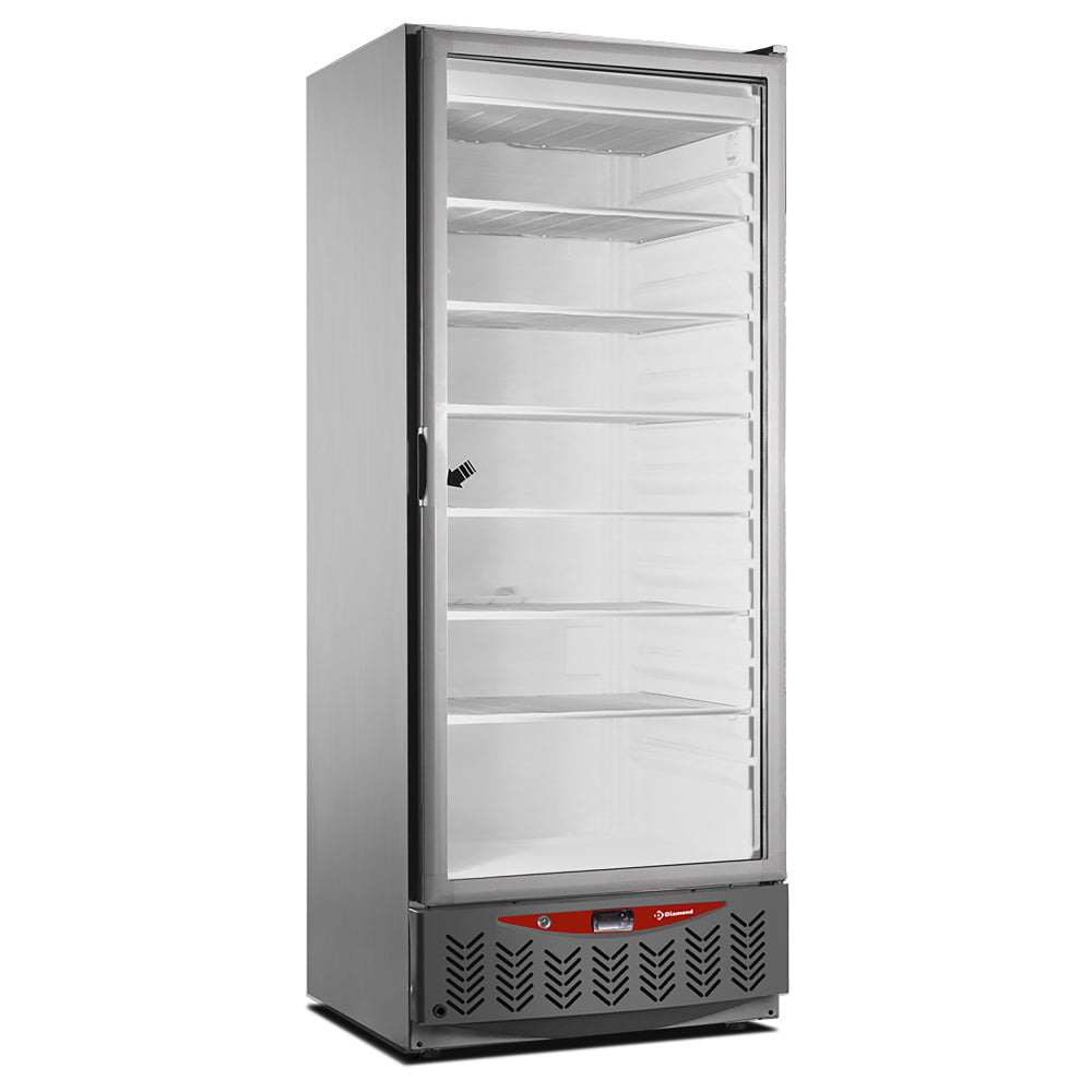 Congélateur statique, vitrée, 525 litres, GN2/1+600x400, inox