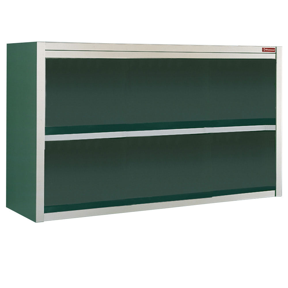 Armoire murale ouverte Diamond en bois, avec étagères spacieuses pour rangement moderne dans un intérieur contemporain.