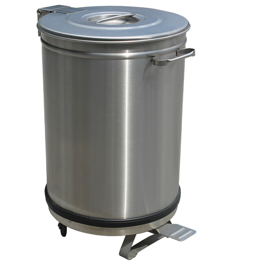 Poubelle Diamond 95 litres avec couvercle à pédale, ouverture à pédale et sur roues, en plastique robuste.
