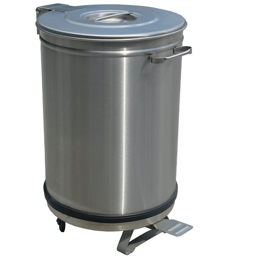 Poubelle Diamond 50L avec couvercle à pédale, ouverture sur roues, pratique et hygiénique pour la cuisine ou la salle de bain.