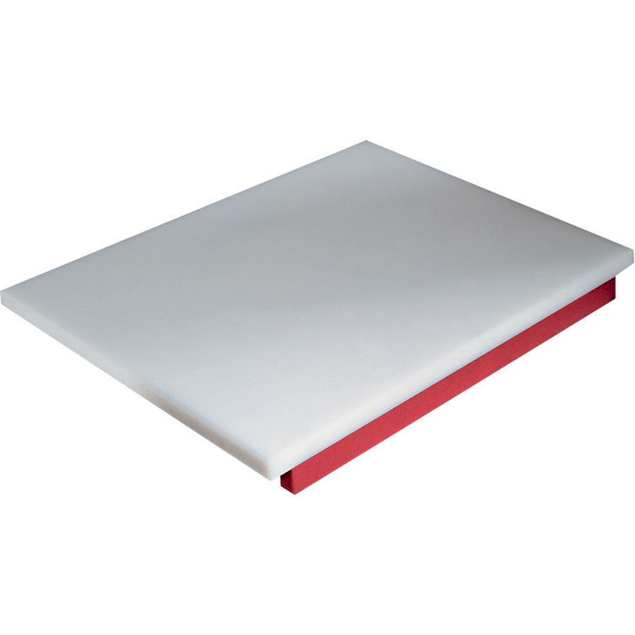 Planche de découpe en polyéthylène rouge de la marque Diamond, idéale pour la viande, résistante et hygiénique.