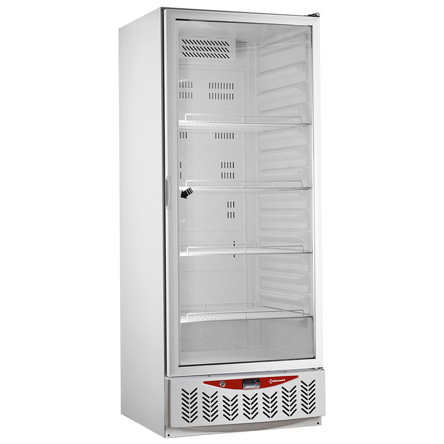 Frigo ventilé, porte vitrée, 525 litres, GN2/1+600x400, blanc