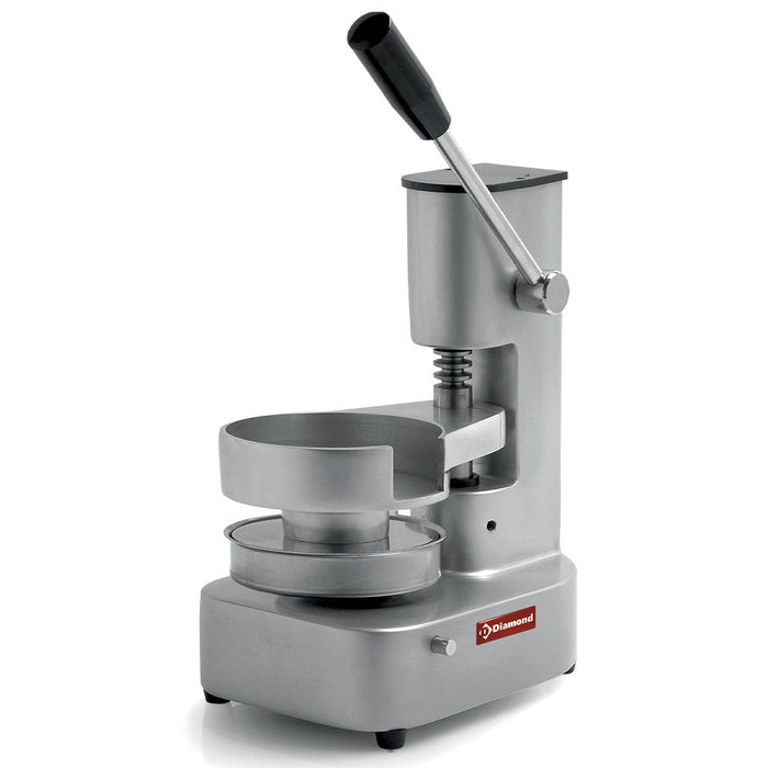 Presse hamburger manuelle Diamond, diamètre 130 mm, en acier robuste pour former des burgers parfaitement.