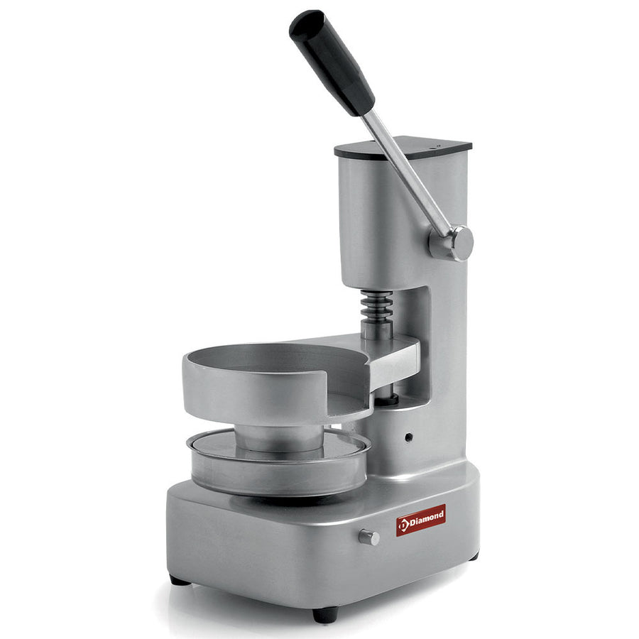 Presse hamburger manuelle Diamond, diamètre 130 mm, en acier robuste pour former des burgers parfaitement.