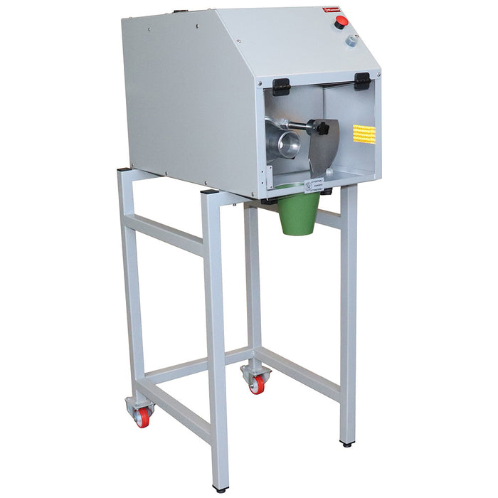 Portionneuse Diamond pour 50 à 300 g, capacité 2400 pièces/h, avec piètement et entonnoir, appareil de découpe automatique.